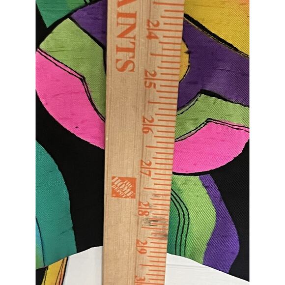 Yolanda Lorente Hand Painted 100% Silk Blazer •M• Butterfly Floral Jacket Black - Picture 9 of 10